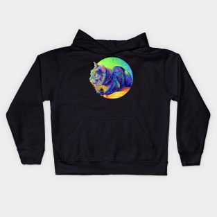 Psychedelic Spirit Rainbow Cat Kids Hoodie